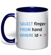 Чашка с цветной ручкой Select finger id=3 Глубокий темно-синий фото