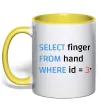Чашка с цветной ручкой Select finger id=3 Лимонный фото