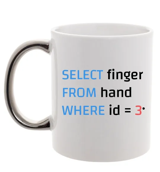 Чашка с цветной ручкой Select finger id=3 Серебро фото