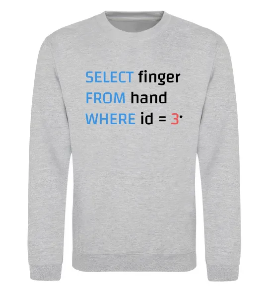 Свитшот Select finger id=3 Серый меланж фото