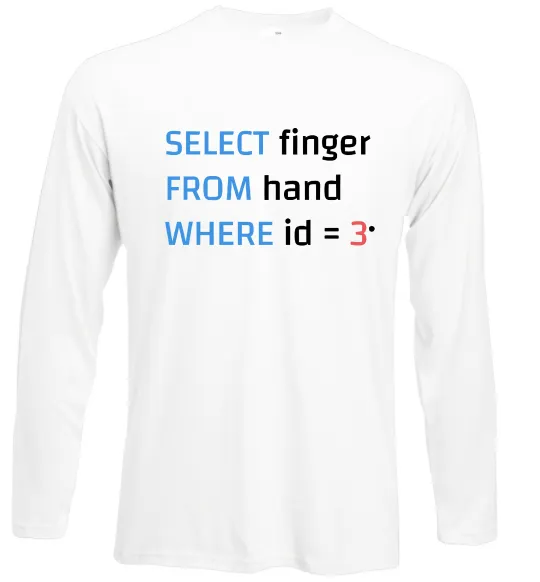 Лонгслив Select finger id=3 Белый фото
