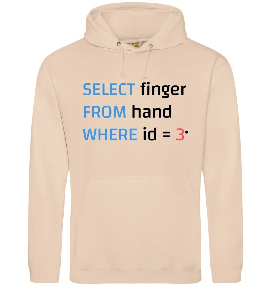 Мужская толстовка (худи) Select finger id=3 Песочный фото