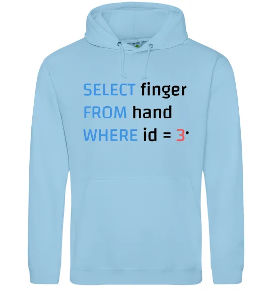 Мужская толстовка (худи) Select finger id=3 Голубой фото