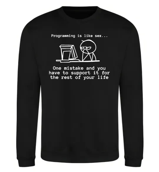 Свитшот Programming is like sex Черный фото