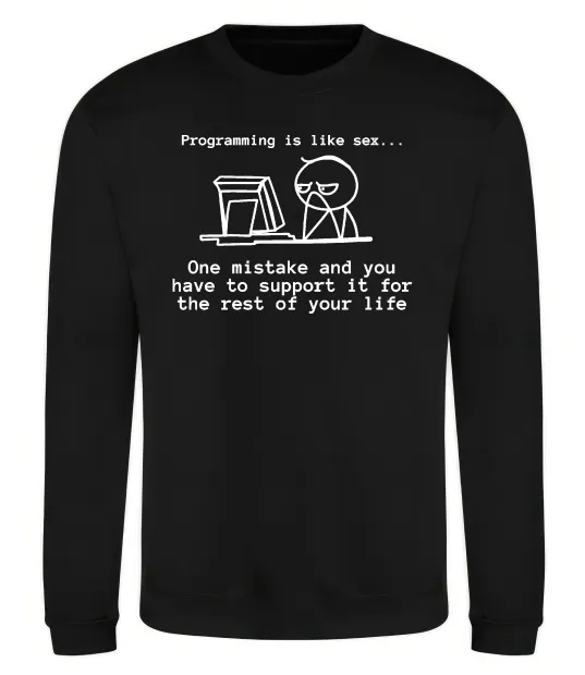 Свитшот Programming is like sex Черный фото