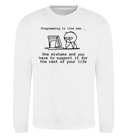 Свитшот Programming is like sex Белый фото