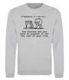 Свитшот Programming is like sex Серый меланж Свитшот Programming is like sex Серый меланж фото