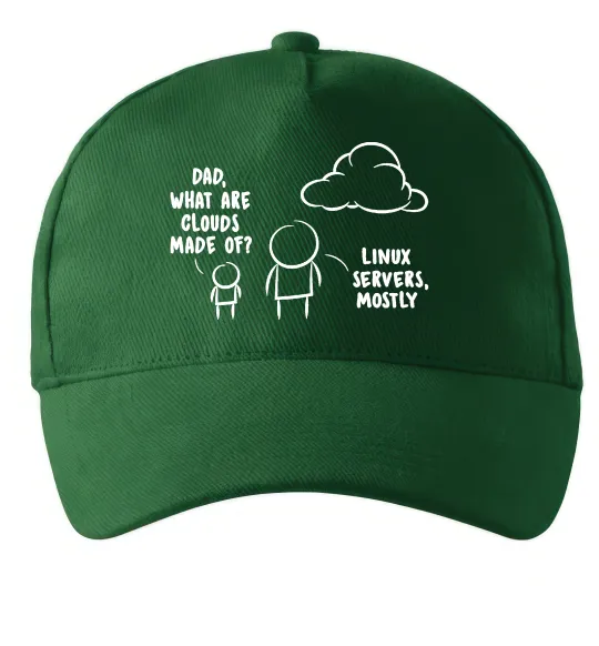 Кепка What are clouds made of Темно-зеленый фото