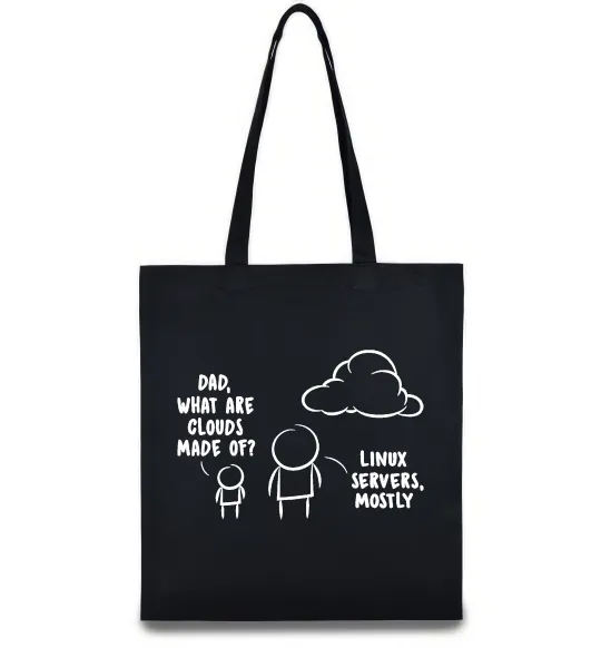 Эко-сумка What are clouds made of Черный фото