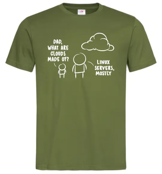 Чоловіча футболка What are clouds made of Оливковий фото