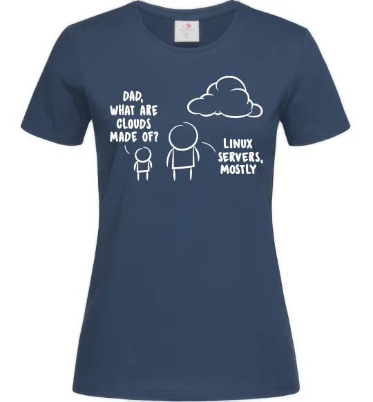 Жіноча футболка What are clouds made of Темно-синій фото