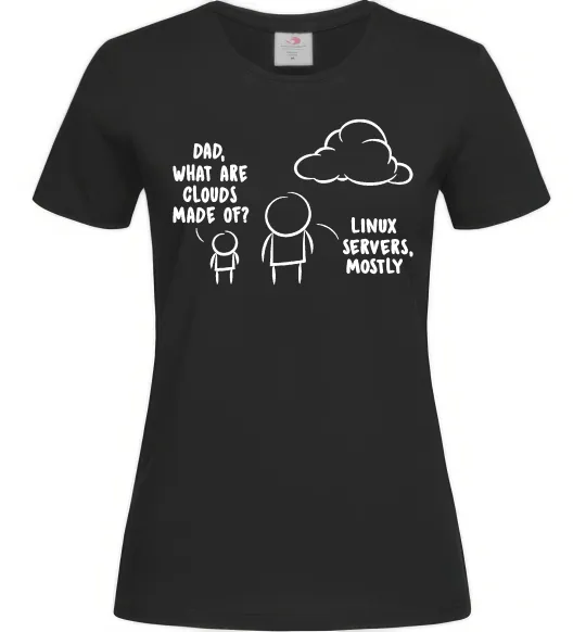 Жіноча футболка What are clouds made of Чорний фото