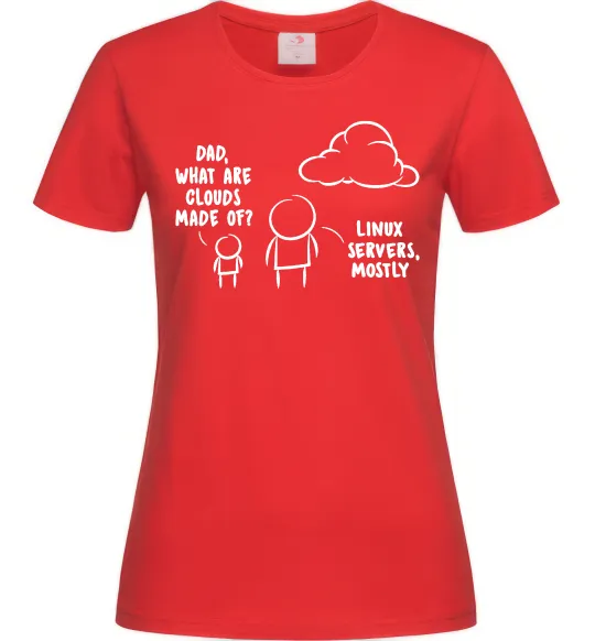 Жіноча футболка What are clouds made of Червоний фото