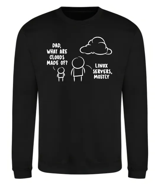 Свитшот What are clouds made of Черный фото