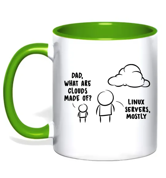 Чашка с цветной ручкой What are clouds made of Лаймовый фото