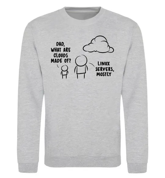 Світшот What are clouds made of Сірий меланж фото