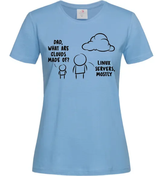 Жіноча футболка What are clouds made of Блакитний фото