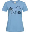 Жіноча футболка What are clouds made of Блакитний фото