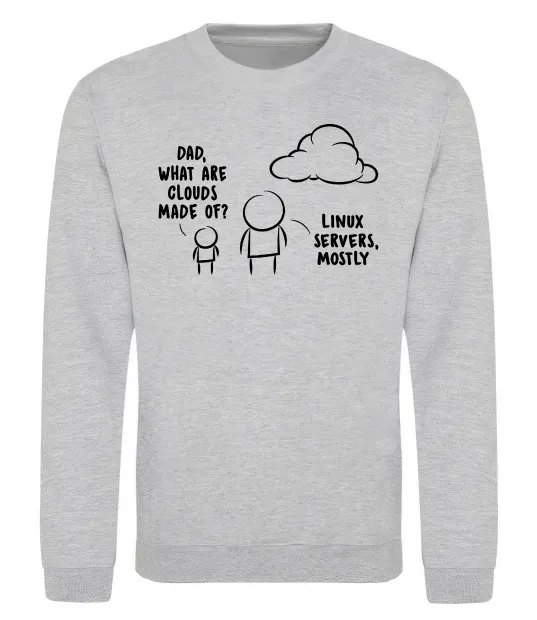 Свитшот What are clouds made of Серый меланж фото