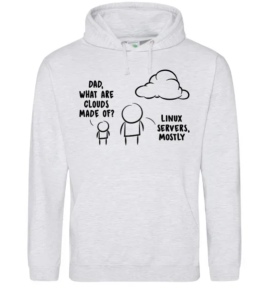 Женская толстовка (худи) What are clouds made of Серый меланж фото