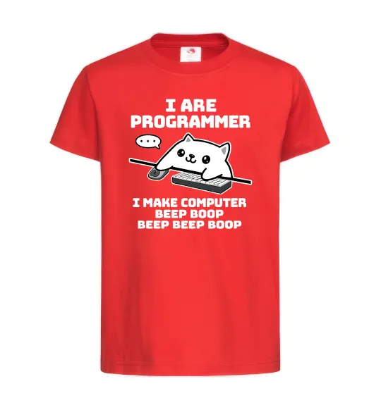 Детская футболка I make computer beep boop boop Красный фото