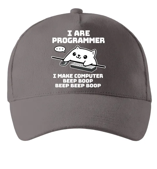 Кепка I make computer beep boop boop Сірий фото