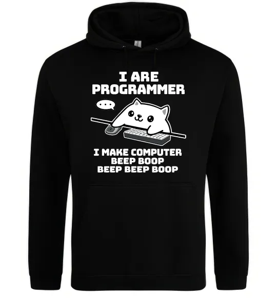 Жіноча толстовка (худі) I make computer beep boop boop Чорний фото