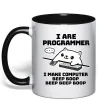 Чашка з кольоровою ручкою I make computer beep boop boop Чорний Чашка з кольоровою ручкою I make computer beep boop boop Чорний фото