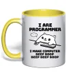 Чашка з кольоровою ручкою I make computer beep boop boop Лимонний Чашка з кольоровою ручкою I make computer beep boop boop Лимонний фото