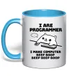 Чашка з кольоровою ручкою I make computer beep boop boop Блакитний Чашка з кольоровою ручкою I make computer beep boop boop Блакитний фото