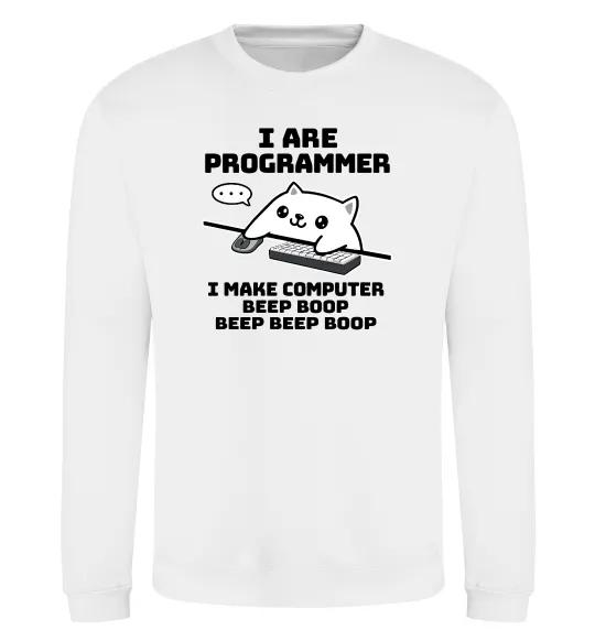 Світшот I make computer beep boop boop Білий фото