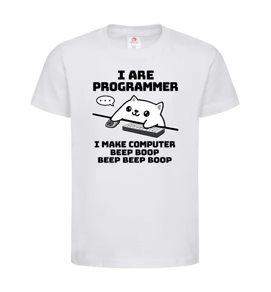 Детская футболка I make computer beep boop boop Белый фото
