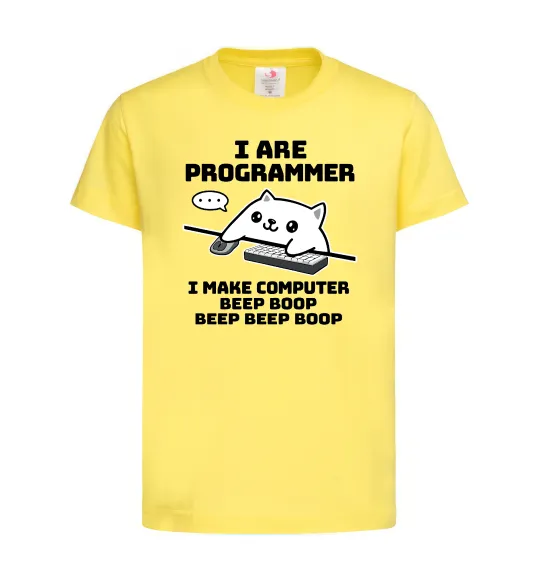 Детская футболка I make computer beep boop boop Лимонный фото