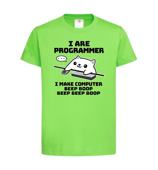 Детская футболка I make computer beep boop boop Лаймовый фото