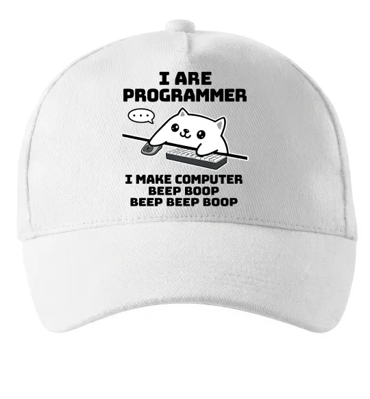 Кепка I make computer beep boop boop Белый фото