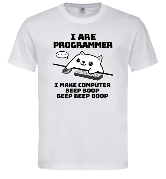 Чоловіча футболка I make computer beep boop boop Білий фото