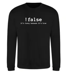 Світшот !false it`s true Чорний фото