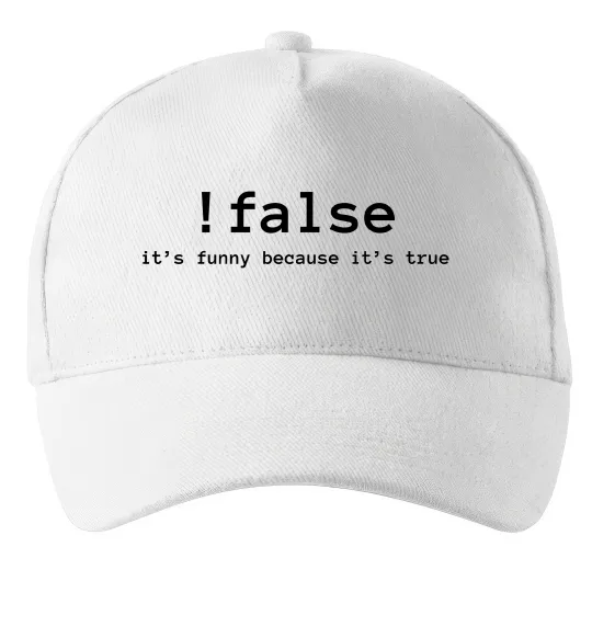 Кепка !false it`s true Белый фото