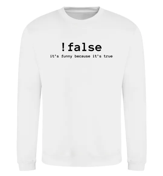 Свитшот !false it`s true Белый фото
