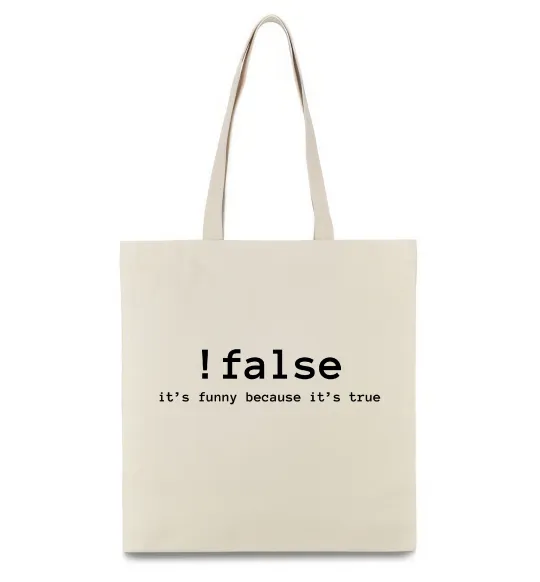 Эко-сумка !false it`s true Бежевый фото
