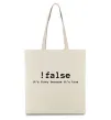 Эко-сумка !false it`s true Бежевый Эко-сумка !false it`s true Бежевый фото
