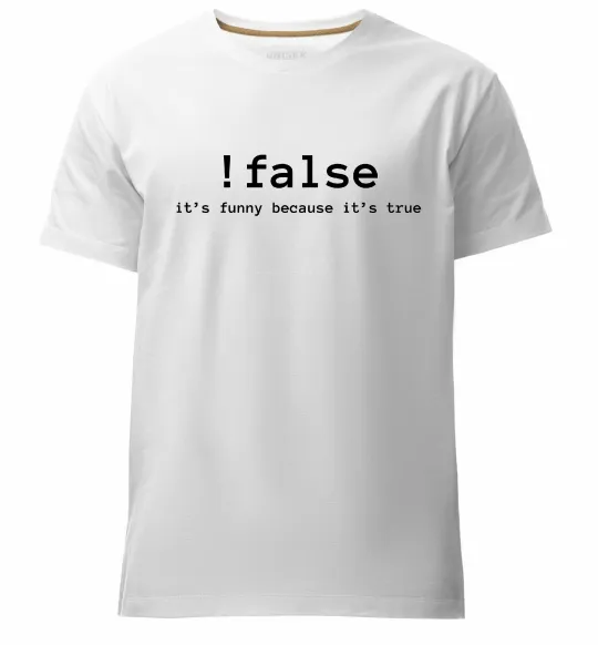 Мужская премиум футболка !false it`s true Белый фото