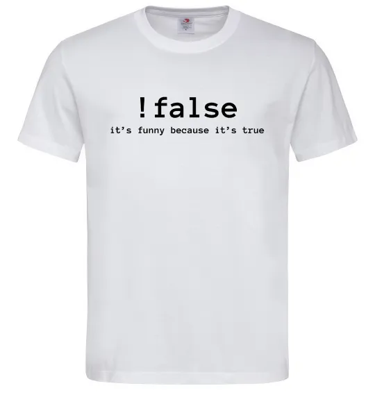 Мужская футболка !false it`s true Белый фото