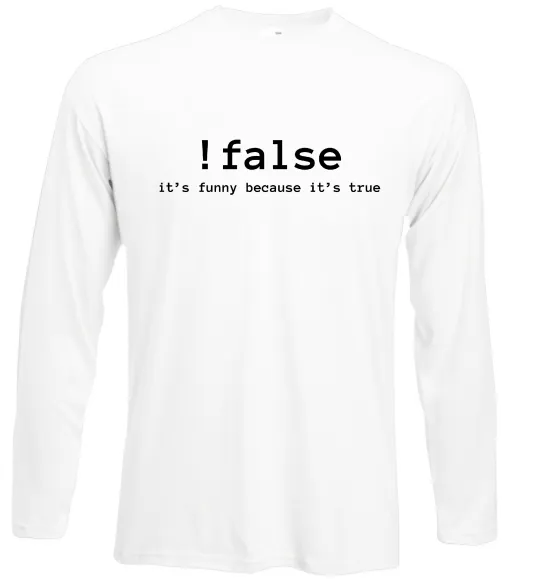 Лонгслив !false it`s true Белый фото