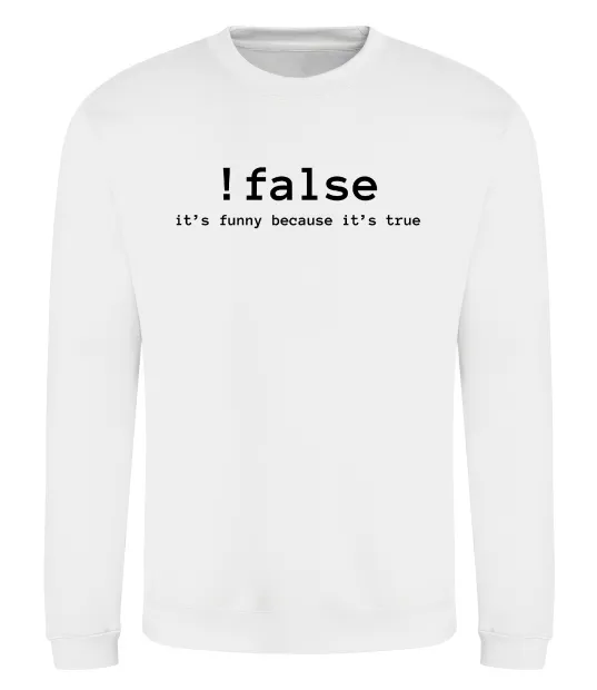 Свитшот !false it`s true Белый фото
