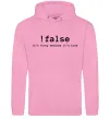 Женская толстовка (худи) !false it`s true Розовый фото
