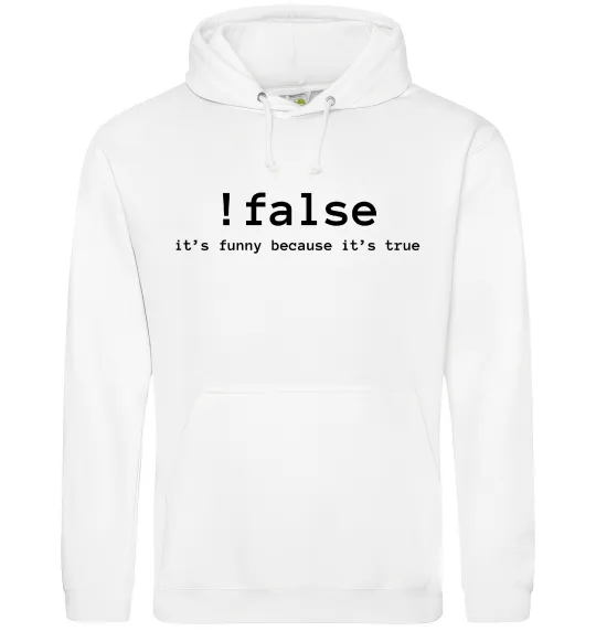 Женская толстовка (худи) !false it`s true Белый фото