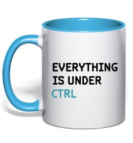 Чашка с цветной ручкой Everything is under ctrl