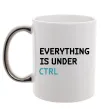 Чашка с цветной ручкой Everything is under ctrl Серебро фото