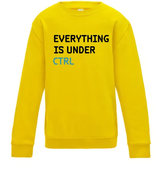 Детский Свитшот Everything is under ctrl Солнечно желтый фото